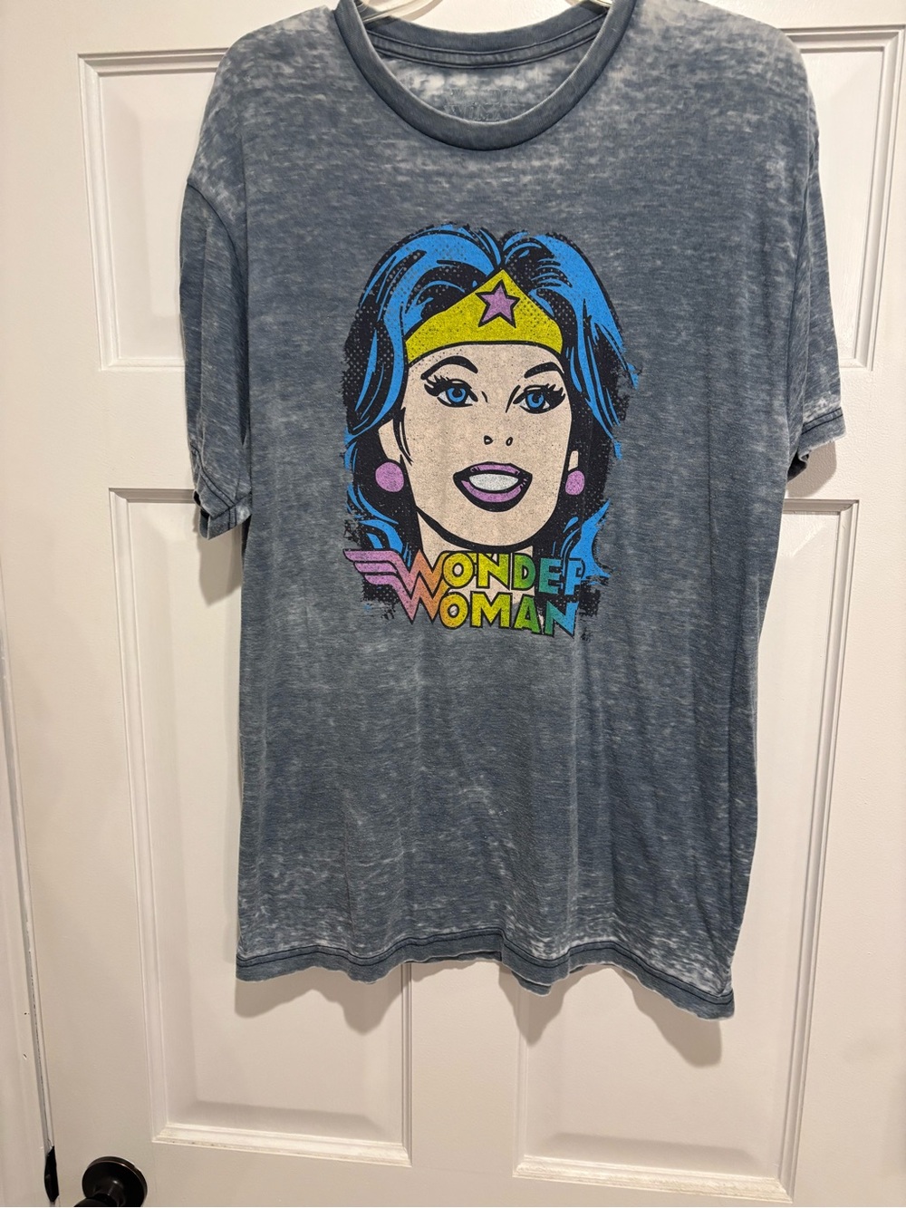 Wonder Woman Graphic Tee - Blue Mineral Wash